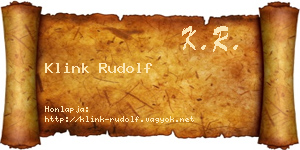 Klink Rudolf névjegykártya